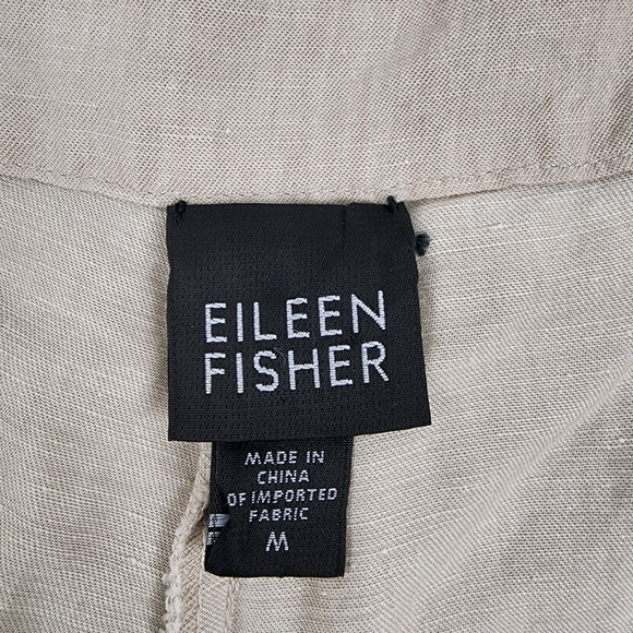 Eileen Fisher Pants Womens Medium Beige Tan Linen Blend 34x33 - Picture 4 of 9